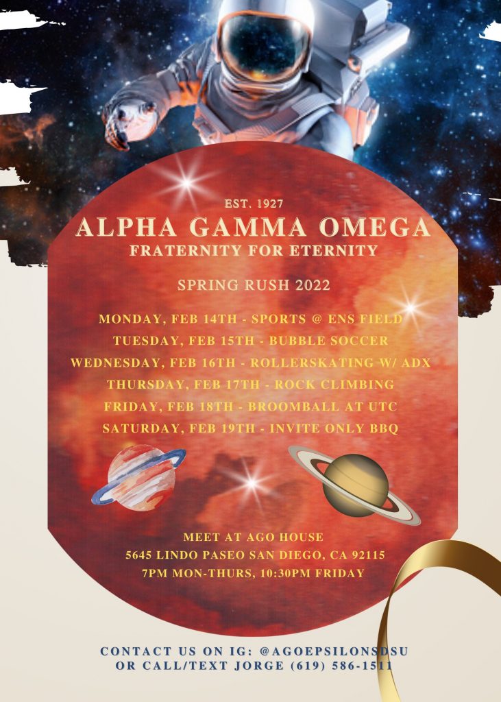 Rush Alpha Gamma Omega • SDSU